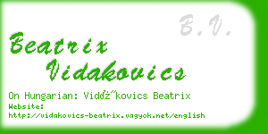 beatrix vidakovics business card